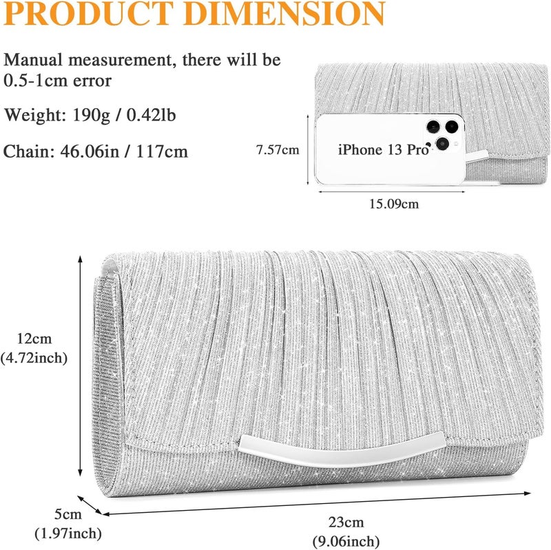 UBAYMAX Evening Bag Clutch Purses for Women Lady Girl Handbags Crossbody Bag Wedding Bag for Prom Party Wedding Engagement | Wedding Bag, for Prom Party, Wedding, Engagement - Image 2